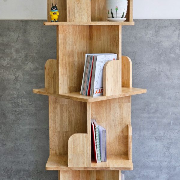 Kệ sách di động 4 tầng gỗ tự nhiên