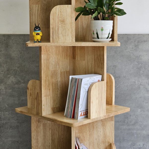 Kệ sách di động 4 tầng gỗ tự nhiên