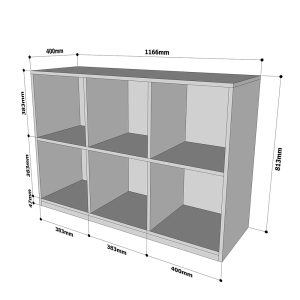 Kệ sách, kệ để đồ 6 ngăn gỗ cao su màu tự nhiên KGS019