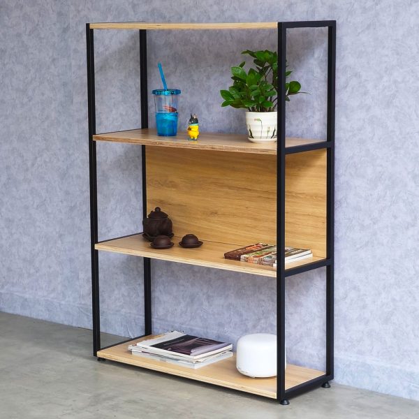 Kệ sách 4 tầng gỗ khung sắt gỗ plywood KS68218