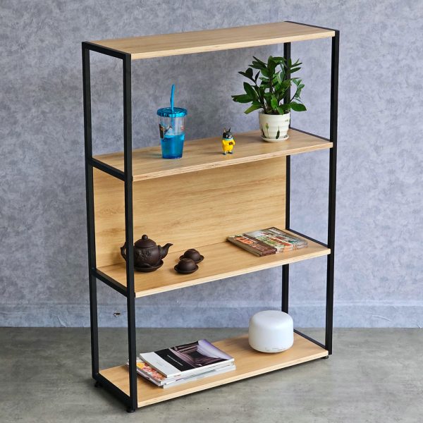 Kệ sách 4 tầng gỗ khung sắt gỗ plywood KS68218