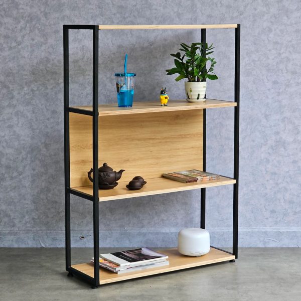 Kệ sách 4 tầng gỗ khung sắt gỗ plywood KS68218