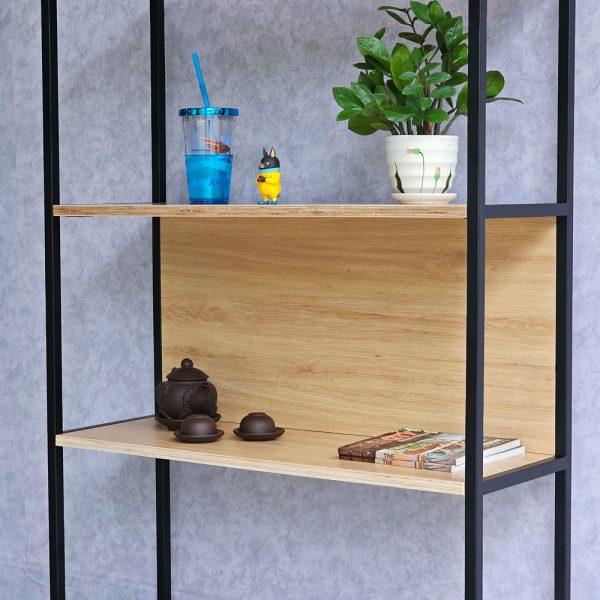 Kệ sách 4 tầng gỗ khung sắt gỗ plywood KS68218