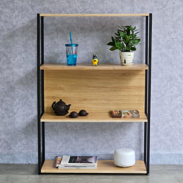 Kệ sách 4 tầng gỗ khung sắt gỗ plywood KS68218