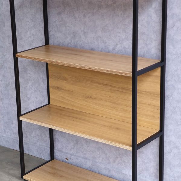 Kệ sách 4 tầng gỗ khung sắt gỗ plywood KS68218