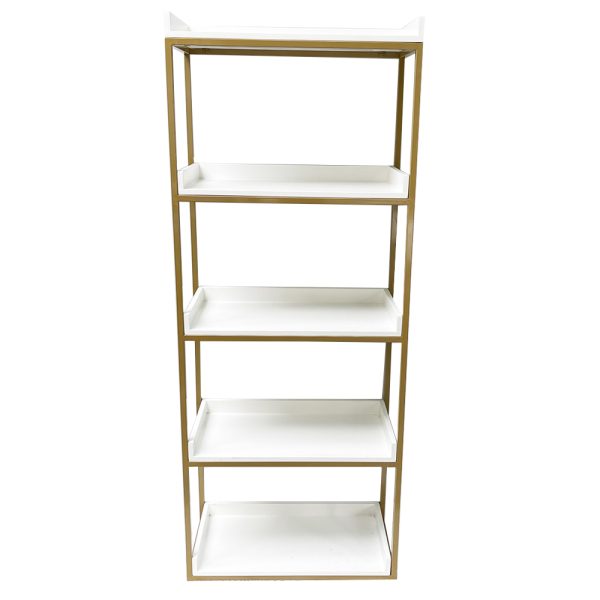 Kệ sách trang trí 5 tầng khung sắt gỗ cao su KS68133