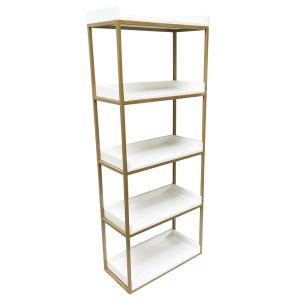 Kệ sách trang trí 5 tầng khung sắt gỗ cao su KS68133