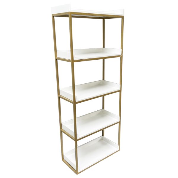 Kệ sách trang trí 5 tầng khung sắt gỗ cao su KS68133