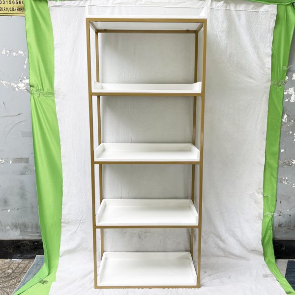 Kệ sách trang trí 5 tầng khung sắt gỗ cao su KS68133