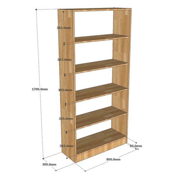 Kệ sách trang trí 5 tầng gỗ cao su KS68143