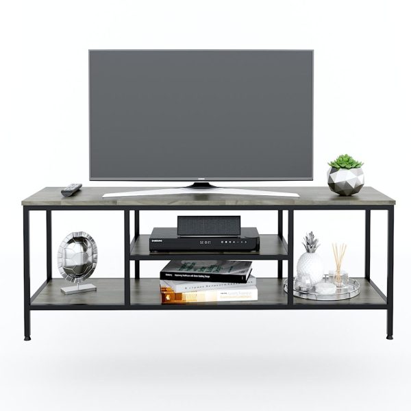 Kệ Tivi ZAME 140cm đơn giản khung sắt gỗ cao su KTV68077