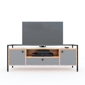 Kệ tivi hiện đại ALAN 140cm gỗ cao su khung sắt KTV68081