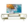 Kệ tivi có hộc tủ mặt đá khung vàng đồng KTV68083