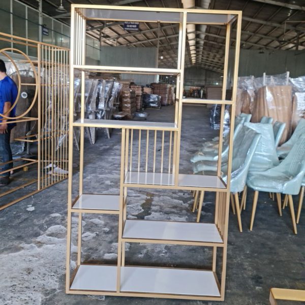 Kệ trang trí, kệ trưng bày FINI mặt gỗ khung sắt KTB68100