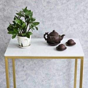 Kệ trang trí 2 tầng 60x30x75cm mặt đá khung sắt KTB68163