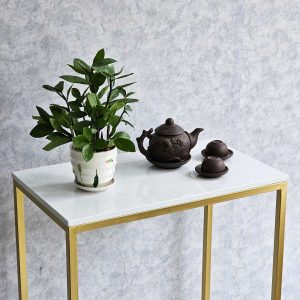 Kệ trang trí 2 tầng 60x30x75cm mặt đá khung sắt KTB68163