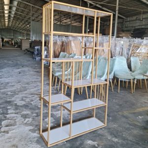 Kệ trang trí, kệ trưng bày FINI mặt gỗ khung sắt KTB68100