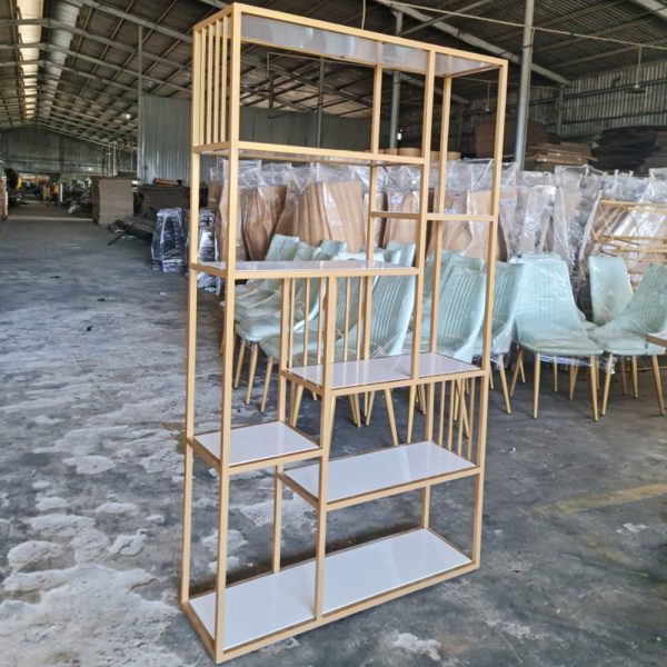 Kệ trang trí, kệ trưng bày FINI mặt gỗ khung sắt KTB68100