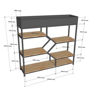 Kệ trang trí phòng khách có hộc để cây cảnh KTB68135