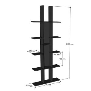 Kệ trang trí 76x20x160cm gỗ cao su KTB68191