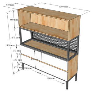 Kệ Trang Trí Gỗ Khung Sắt TK324