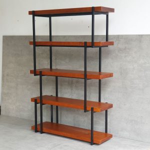 Kệ sách LAM-SHELF 100x34x150cm gỗ thông khung sắt KTB68041