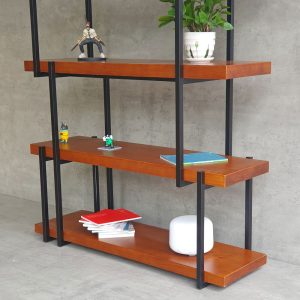 Kệ sách LAM-SHELF 100x34x150cm gỗ thông khung sắt KTB68041