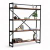 Kệ trang trí khung sắt 4 tầng 140x30x167cm gỗ tràm KTB68168