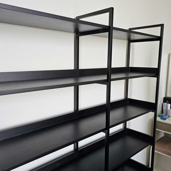 Kệ sách 6 tầng 140x34x180cm gỗ cao su khung sắt KS68244