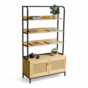 Kệ trang trí SPEC có ngăn 100x40x172cm gỗ cao su KTB68156