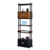 Kệ trang trí khung sắt 54x28x160cm gỗ cao su KTB68181