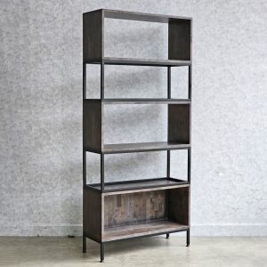 Kệ sách đứng 5 tầng gỗ cao su kết hợp khung sắt KS68204