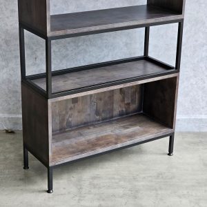 Kệ sách đứng 5 tầng gỗ cao su kết hợp khung sắt KS68204