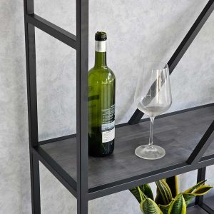 Kệ trang trí có tủ gỗ cao su khung sắt 120x35x180(cm) KTB68073