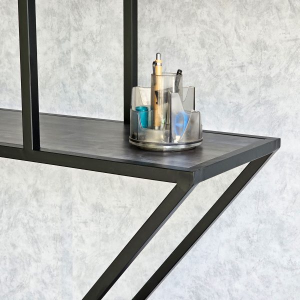 Kệ trang trí có tủ gỗ cao su khung sắt 120x35x180(cm) KTB68073