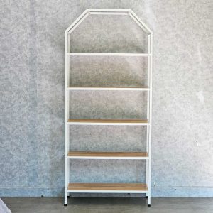 Kệ sách trang trí HOME-SHELF khung sắt gỗ cao su KTB68051