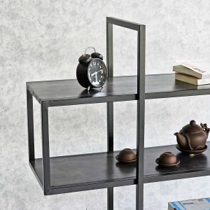 Kệ trưng bày S-SHELF khung sắt gỗ cao su KTB68032