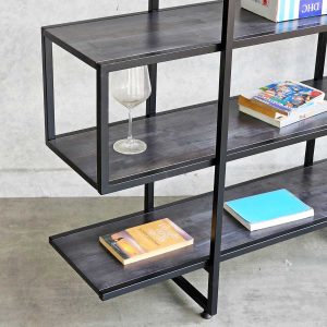 Kệ trưng bày S-SHELF khung sắt gỗ cao su KTB68032