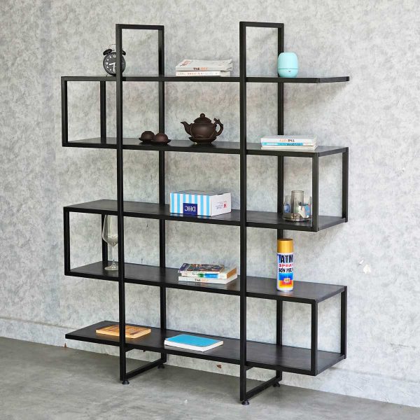 Kệ trang trí S-SHELF 120x30x150cm gỗ cao su KTB68032