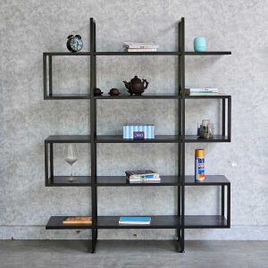 Kệ trang trí S-SHELF 120x30x150cm gỗ cao su KTB68032