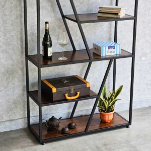 Kệ sách trang trí TRAP-SHELF gỗ cao su  KTB68044