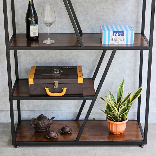 Kệ sách trang trí TRAP-SHELF gỗ cao su  KTB68044