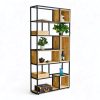 Kệ trang trí khung sắt 100x30x200cm gỗ cao su KS68141