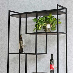 Kệ trang trí 196x34x221cm gỗ cao su khung sắt KTB68162