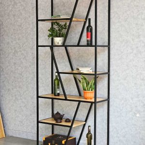 Kệ sách trang trí TRAP-SHELF gỗ cao su  KTB68044