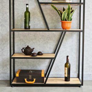 Kệ sách trang trí TRAP-SHELF gỗ cao su  KTB68044