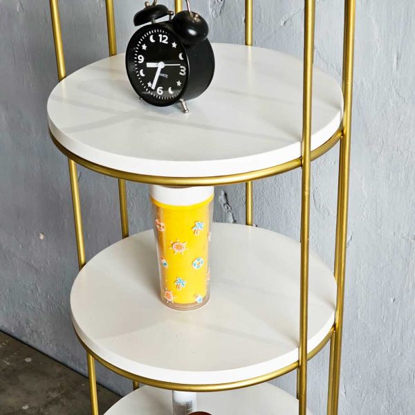 Kệ trưng bày lồng chim 4 tầng khung màu vàng đồng KTB68083