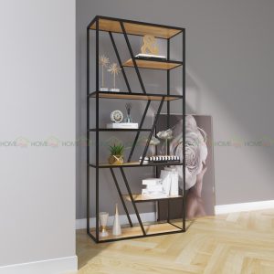 Kệ sách trang trí TRAP-SHELF gỗ cao su  KTB68044