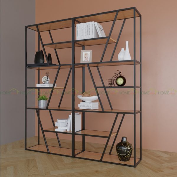 Kệ sách trang trí TRAP-SHELF gỗ cao su  KTB68044