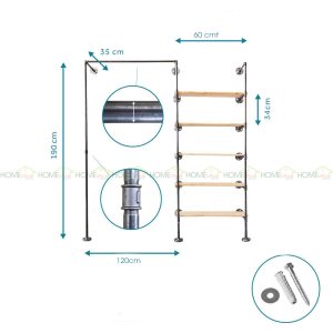 GQA68024 - Giá treo đồ ống nước 010 - 180x35x190 (cm)